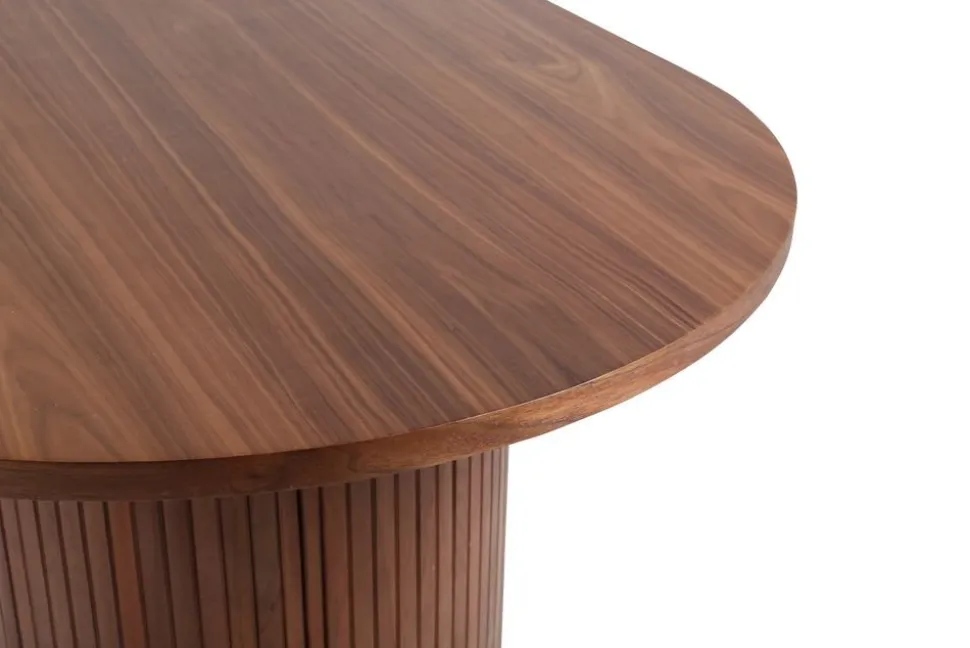 Bianca ovalt matbord 200x90 cm - Valnöt + Möbeltassar