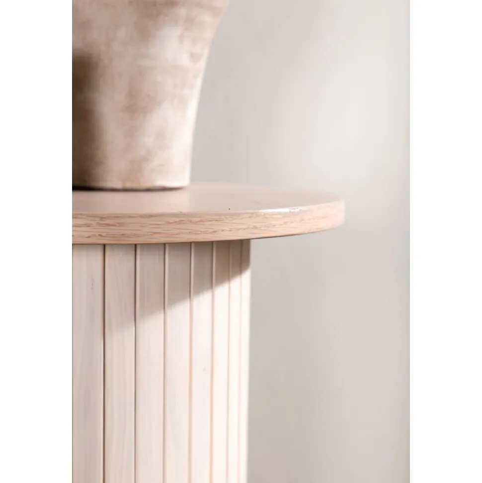 Bianca sidobord Ø40 cm - Whitewash