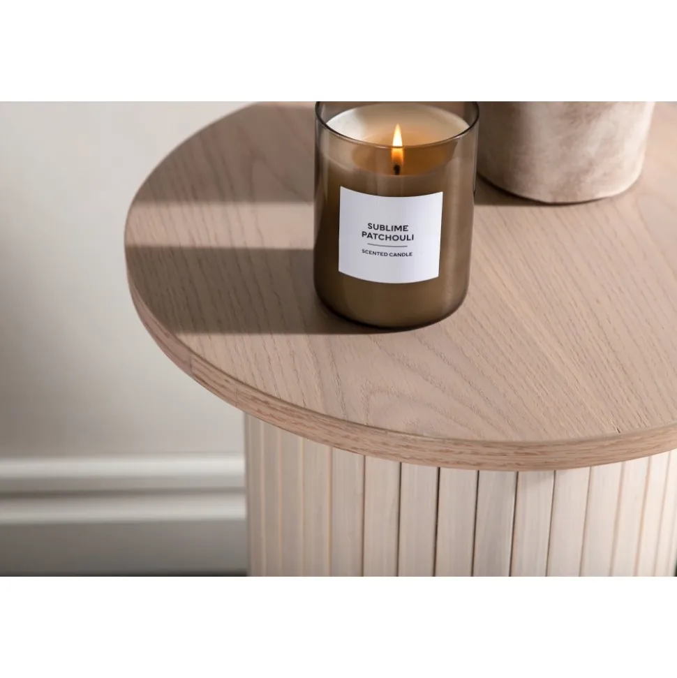 Bianca sidobord Ø40 cm - Whitewash