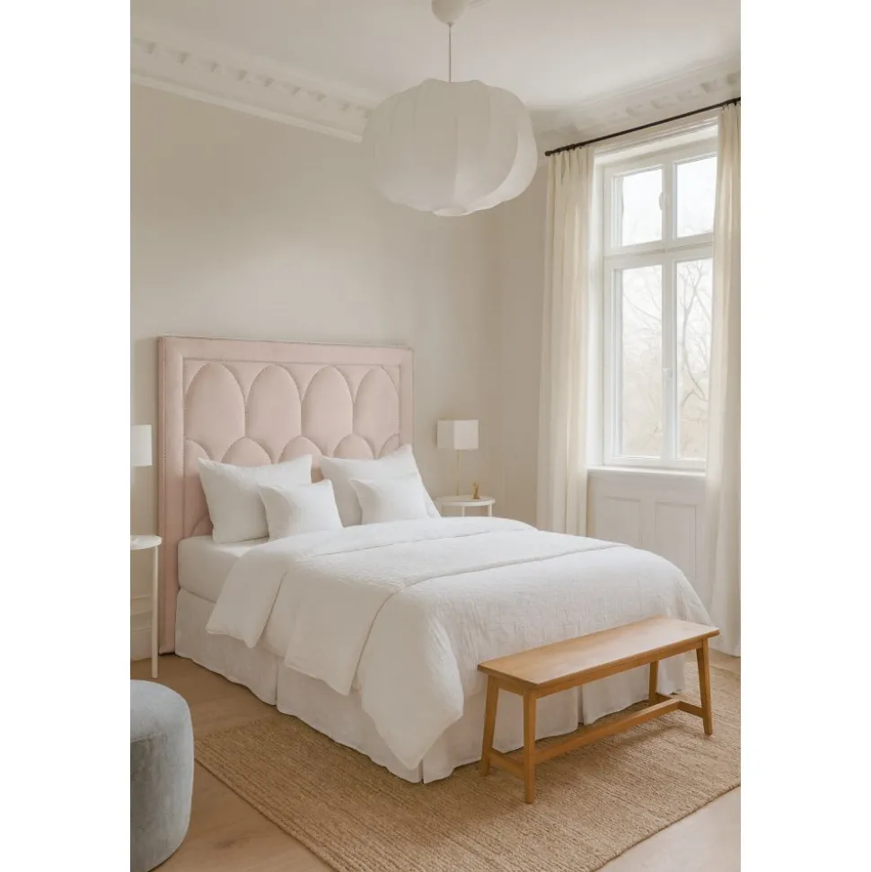 Bianca sänggavel 180 cm - Gråbeige (Sammet)