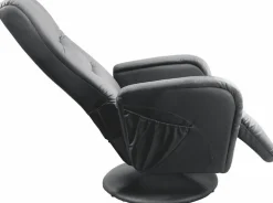 Bibi reclinerfåtölj i svart konstläder + Fläckborttagare för möbler