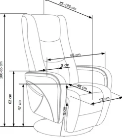 Bibi reclinerfåtölj i svart konstläder