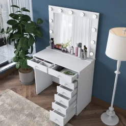 Bijou sminkbord 15 - 90 x 44,5 cm - Vit