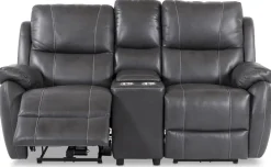 Biosoffa 2-sits recliner elektrisk grå + Möbelvård Läderrengöring