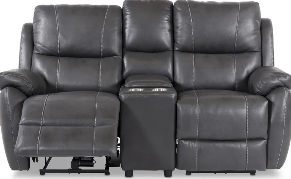 Biosoffa 2-sits recliner elektrisk grå + Möbeltassar