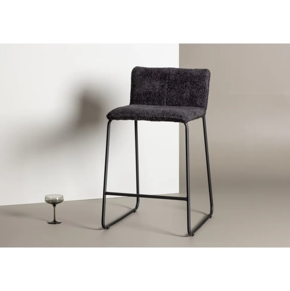 Bisbee barstol - Svart bouclé