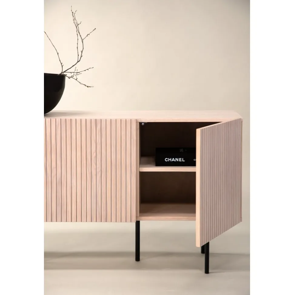 Björkön skänk - Whitewash/svart