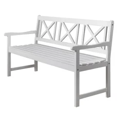 Bohus trädgårdsbänk 3-sits - Vit