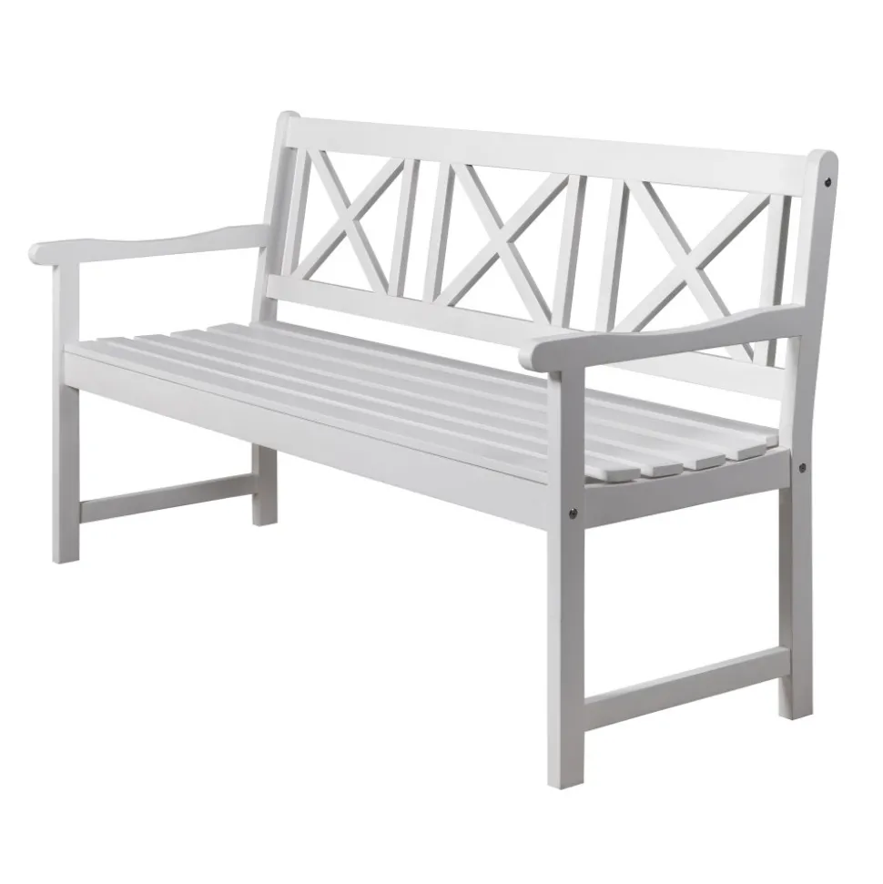 Bohus trädgårdsbänk 3-sits - Vit
