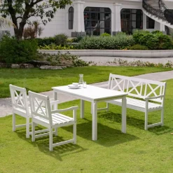 Bohus trädgårdsbänk 3-sits - Vit