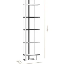 Bokhylla 180 cm hög - Ek/svart