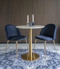 Bolzano Matbord - Marmorimitation/mässing - ø70 + Fläckborttagare för möbler