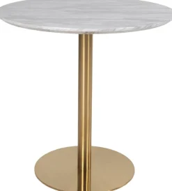 Bolzano Matbord - Marmorimitation/mässing - ø90