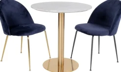 Bolzano Matbord - Marmorimitation/mässing - ø90