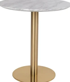 Bolzano Matbord - Marmorimitation/mässing - ø70 + Möbeltassar