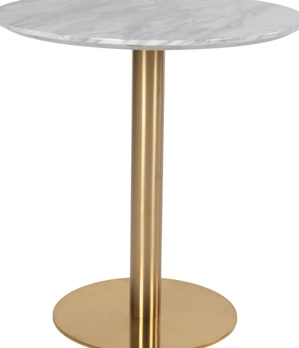 Bolzano Matbord - Marmorimitation/mässing - ø70 + Möbeltassar