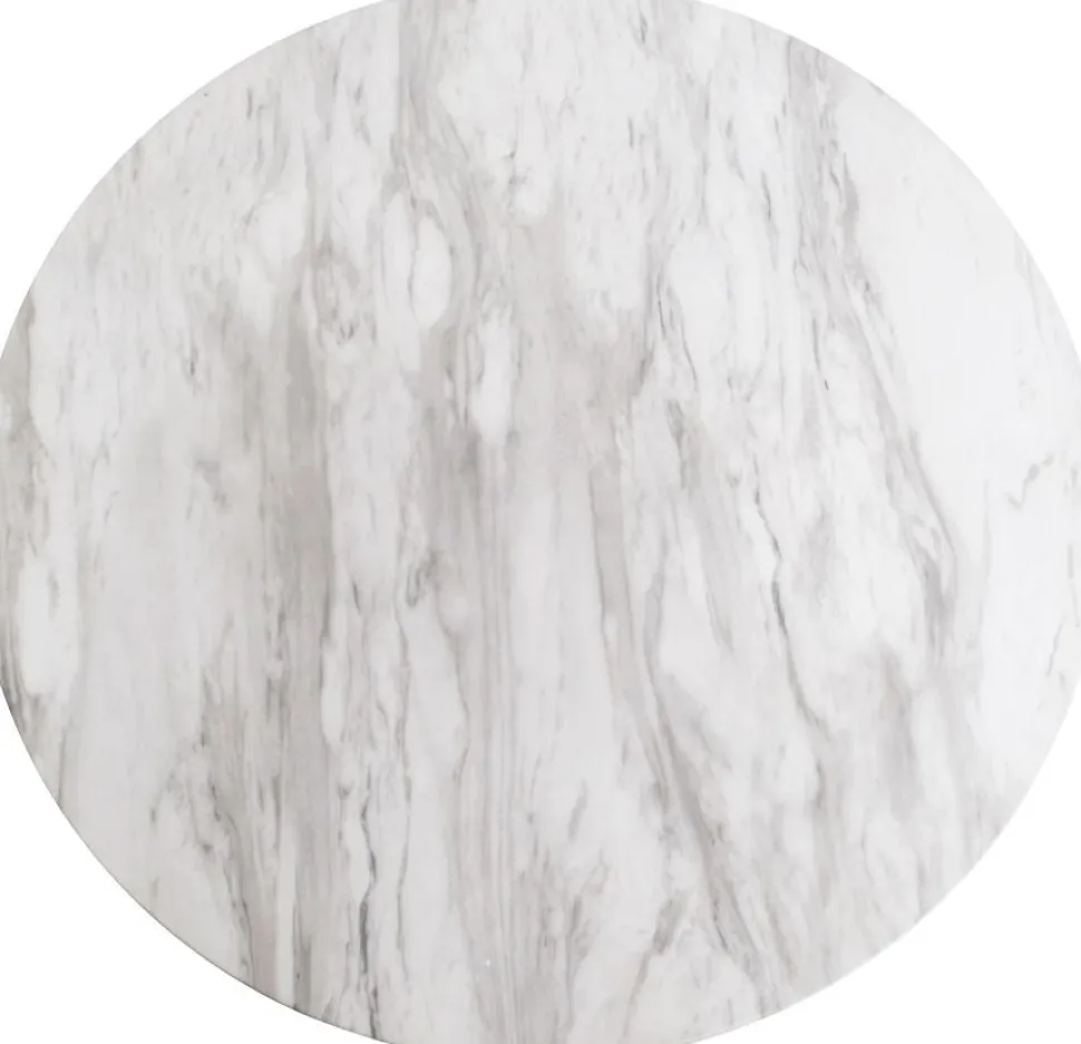 Bolzano Matbord - Marmorimitation/mässing - ø70 + Möbeltassar