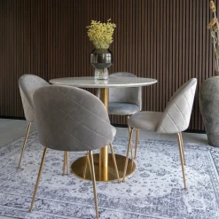 Bolzano matgrupp - Vit/grå + 4.00 x Stolsdyna