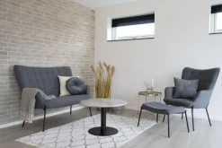 Bolzano Soffbord 70 x 70 cm - Marmorimitation/svart