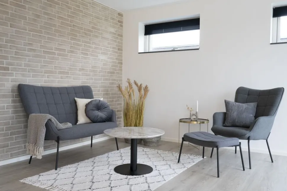 Bolzano Soffbord 70 x 70 cm - Marmorimitation/svart