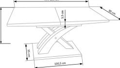 Bonita matbord 160-220 cm - Vit högglans