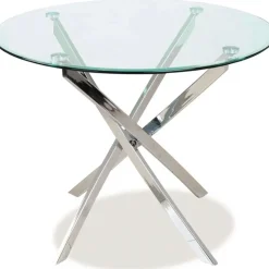 Bord i krom med glasskiva Ø90 cm + Textilrengöring för möbler