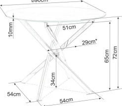 Bord i krom med glasskiva Ø90 cm + Textilrengöring för möbler