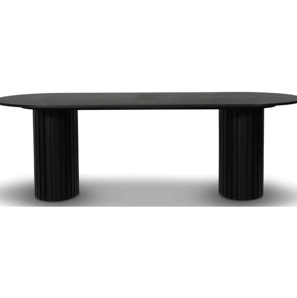 Bord ovalt 240x95 cm svartbetsad ek