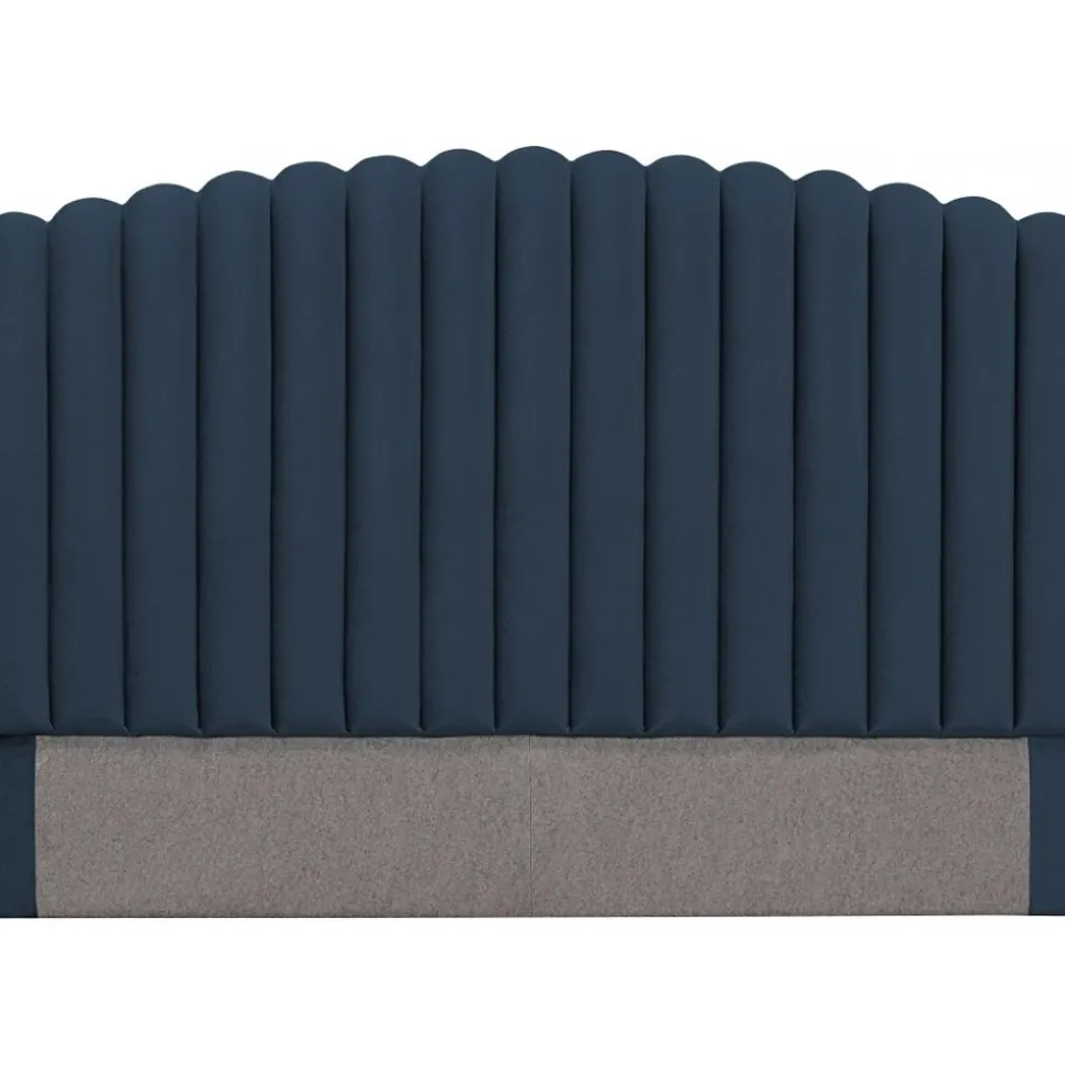 Bornholm sänggavel blå sammet - Valfri bredd