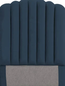 Bornholm sänggavel blå sammet - Valfri bredd