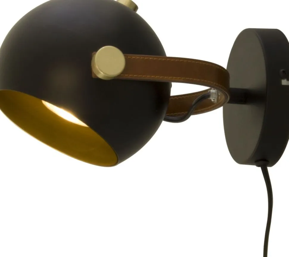 Bow vägglampa - Svart/matt mässing