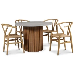 Brandon matstol - Natur / Repsits + Möbeltassar