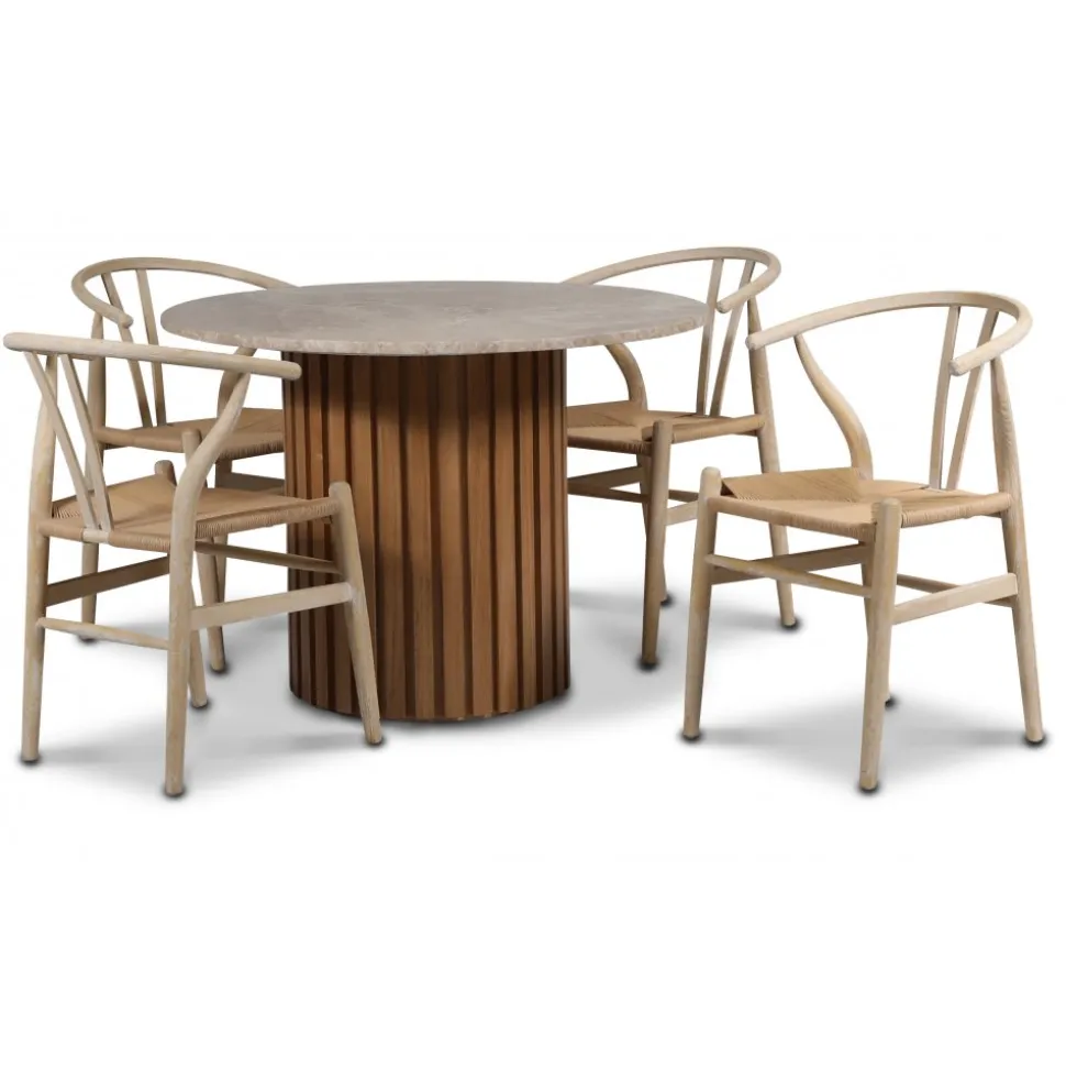 Brandon matstol whitewash med repsits