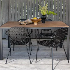 Break matbord 150 x 90 cm - Brun/Svart + Rengöringsmedel för utemöbler