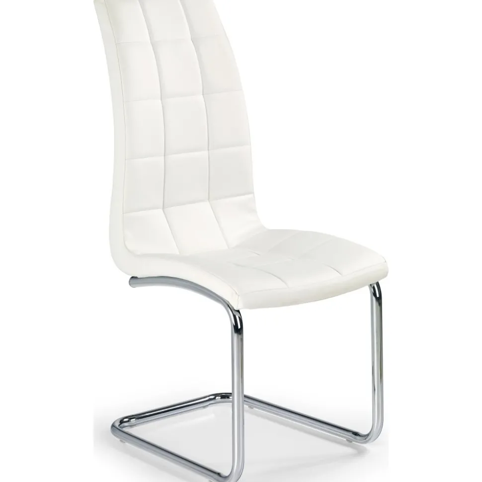 Briana stol i vit PU / Krom