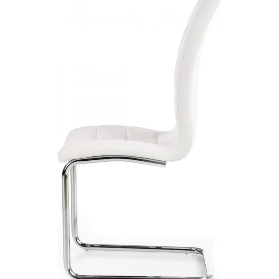 Briana stol i vit PU / Krom