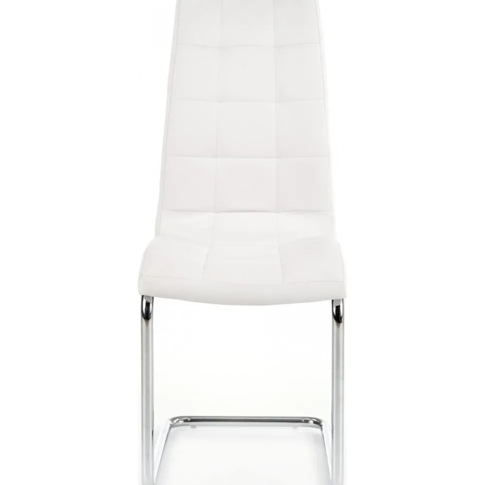 Briana stol i vit PU / Krom