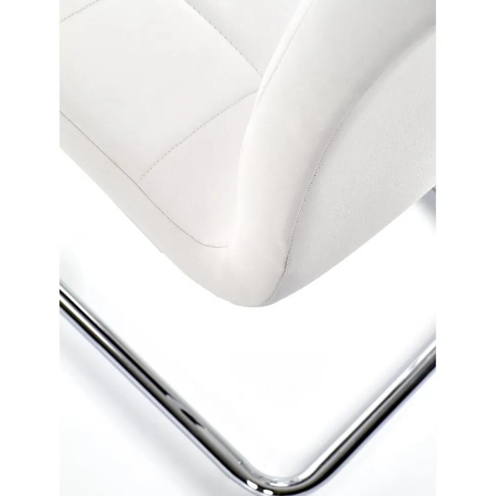 Briana stol i vit PU / Krom