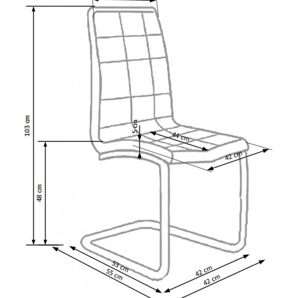 Briana stol i vit PU / Krom