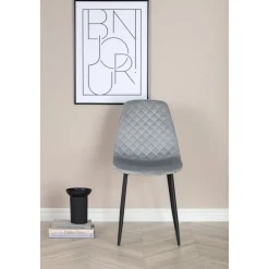 Bridge Diamond matstol - Grå sammet