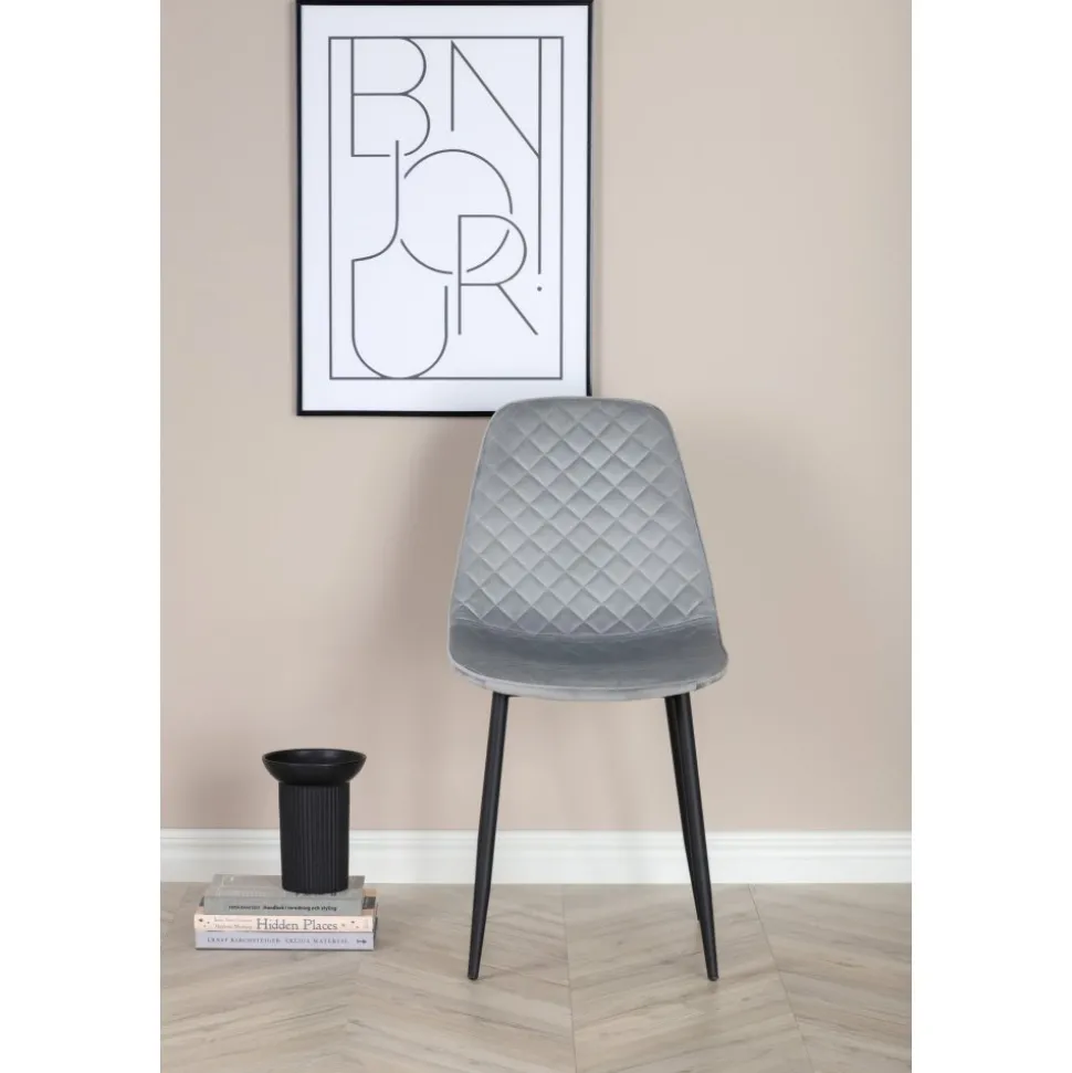 Bridge Diamond matstol - Grå sammet