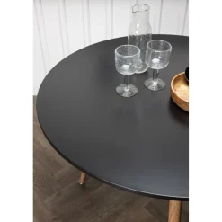 Bridge matbord Ø90 cm - Svart/ek