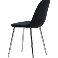 Bridge matstol - Svart sammet/krom