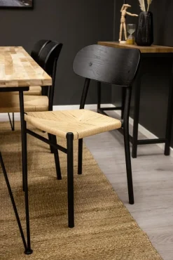 Bridge matstol Svart/naturfiber
