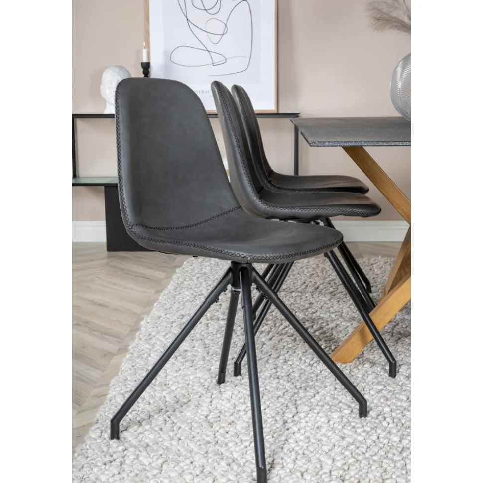 Bridge snurrbar matstol - Svart PU