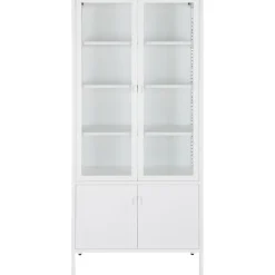 Brisbane vitrinskåp 80 x 35 x 180 cm - Vit