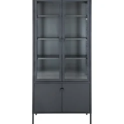 Brisbane vitrinskåp 80x35x180 cm - Svart