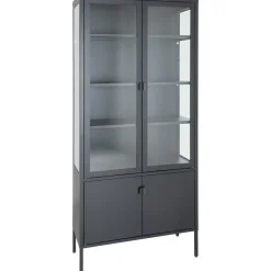 Brisbane vitrinskåp 80x35x180 cm - Svart