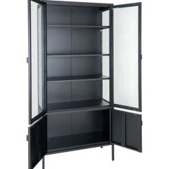 Brisbane vitrinskåp 80x35x180 cm - Svart