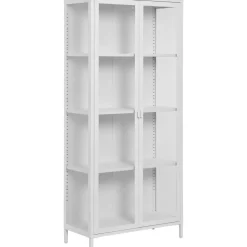 Brisbane vitrinskåp 80x35x175 cm - Vit